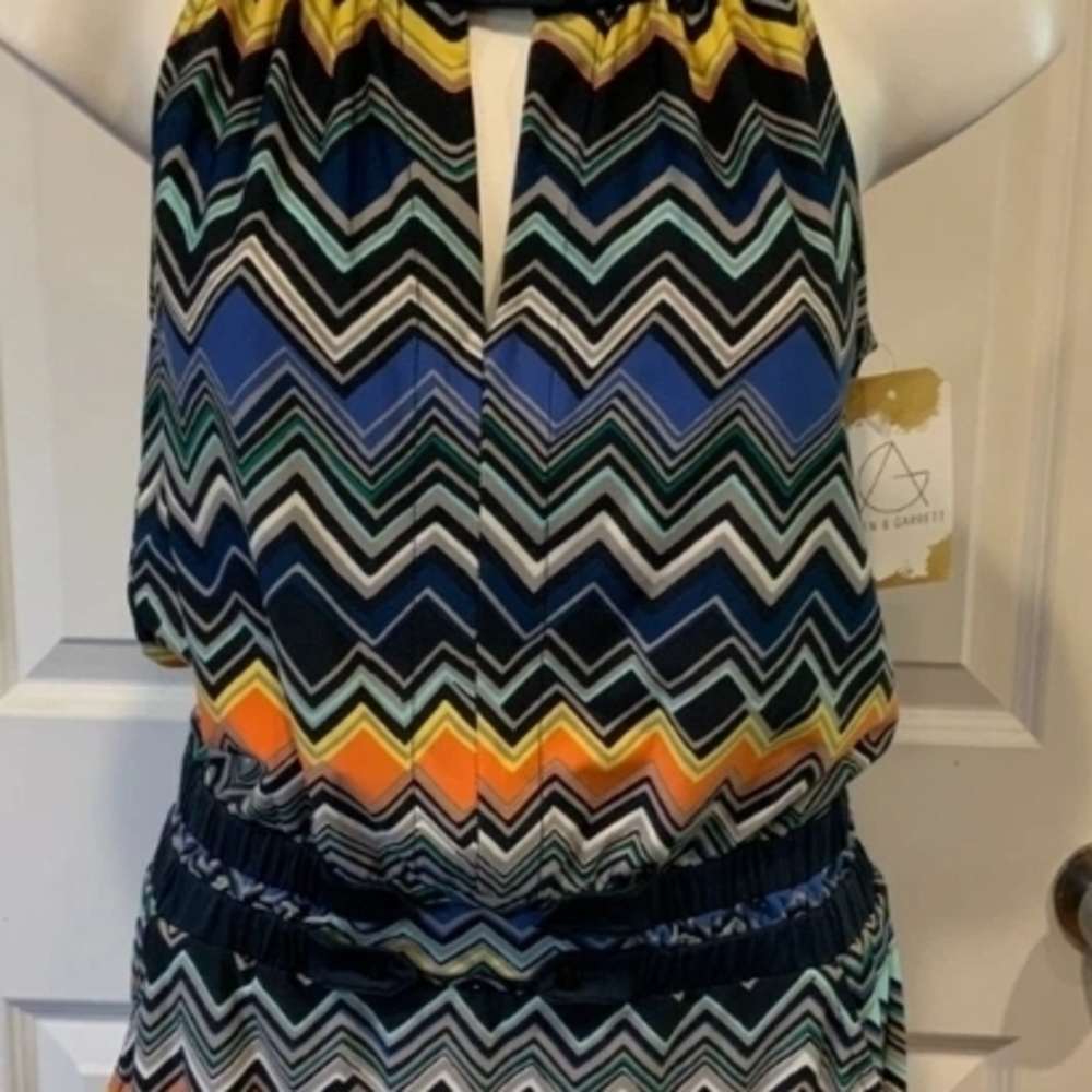 Chevron Patterned Halter Dress